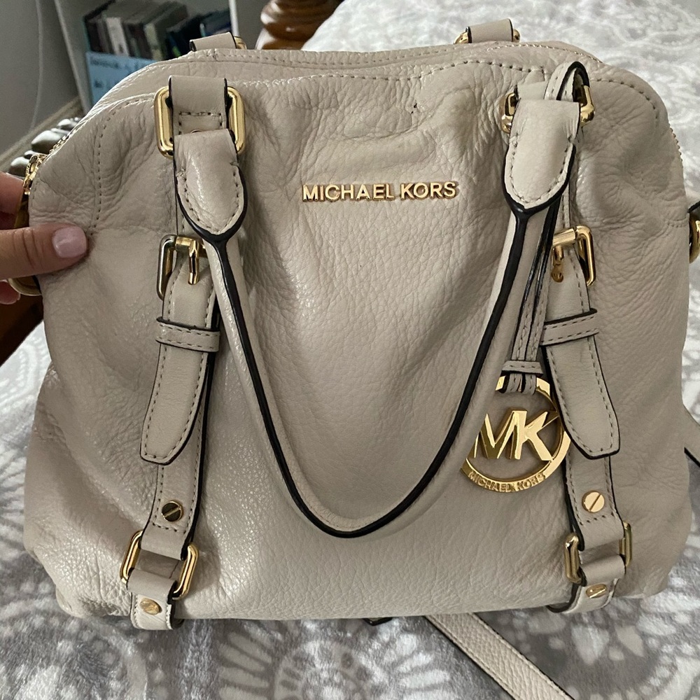 Authentic white MK cross body